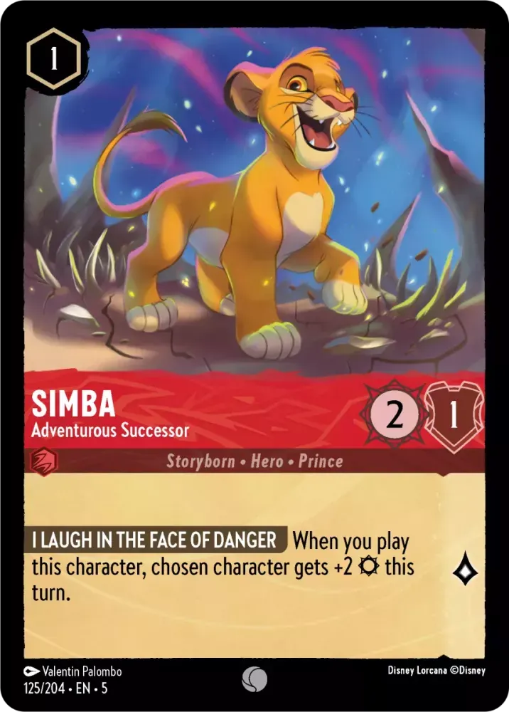 (125) Lorcana Shimmering Skies Single: Simba - Adventurous Successor Holo Common