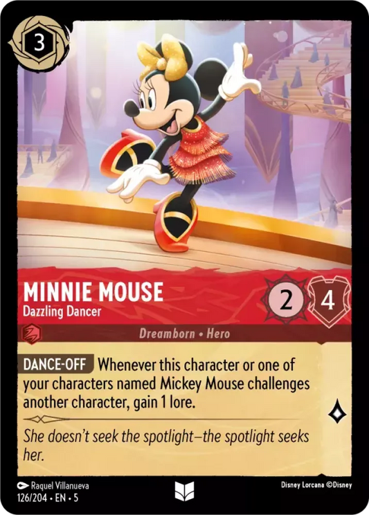 (126) Lorcana Shimmering Skies Single: Minnie Mouse - Dazzling Dancer  Uncommon