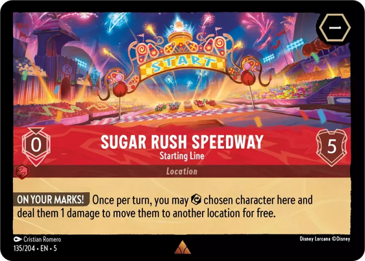 (135) Lorcana Shimmering Skies Single: Sugar Rush Speedway - Starting Line  Rare