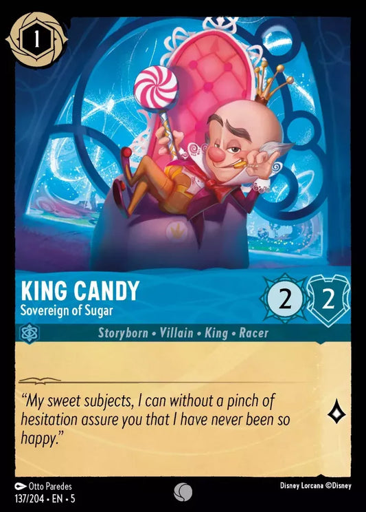 (137) Lorcana Shimmering Skies Single: King Candy - Sovereign of Sugar  Common