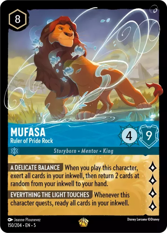 (150) Lorcana Shimmering Skies Single: Mufasa - Ruler of Pride Rock (V.1)  Legendary