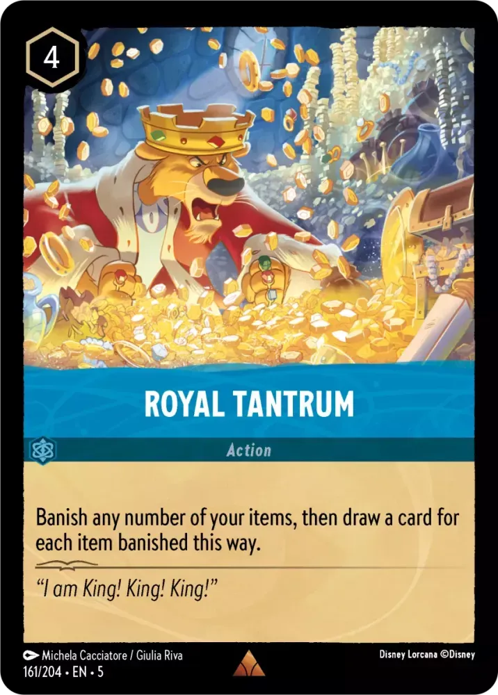 (161) Lorcana Shimmering Skies Single: Royal Tantrum (V.1) Holo Rare