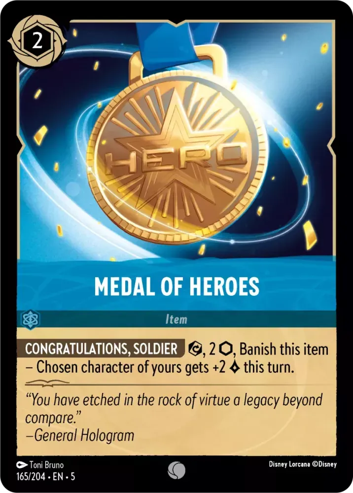 (165) Lorcana Shimmering Skies Single: Medal of Heroes  Common