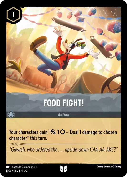 (199) Lorcana Shimmering Skies Single: Food Fight!  Uncommon