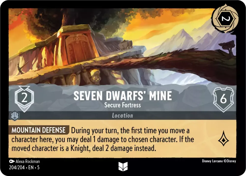 (204) Lorcana Shimmering Skies Single: Seven Dwarfs' Mine - Secure Fortress  Uncommon