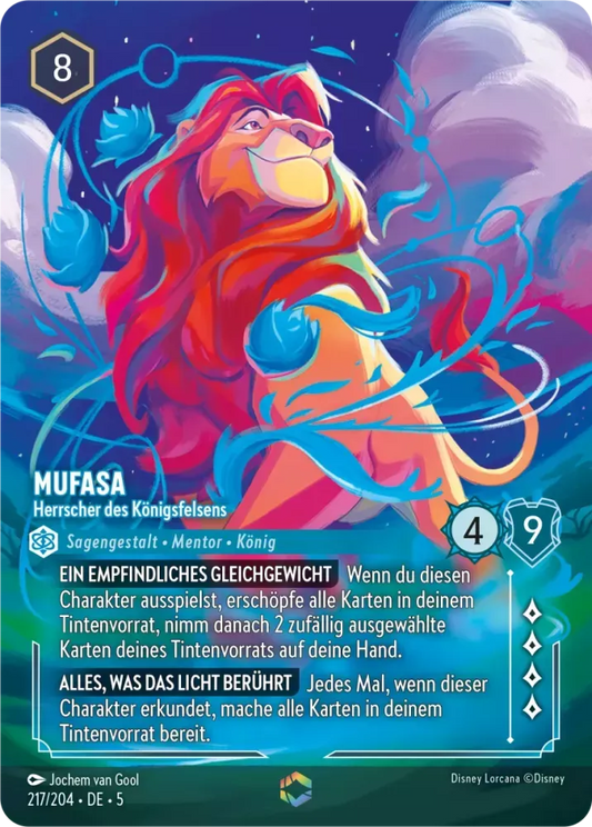 (217) Lorcana Shimmering Skies Single: Mufasa - Ruler of Pride Rock (V.2)  Enchanted