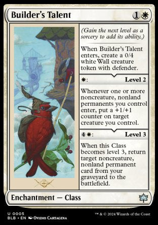 (005) Magic The Gathering Bloomburrow Single: Builder's Talent Holo Uncommon