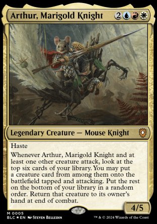 (005) Magic The Gathering Commander: Bloomburrow Single: Arthur, Marigold Knight  Mythic