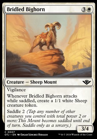 (007) Magic The Gathering Outlaws of Thunder Junction Single: Bridled Bighorn  Common