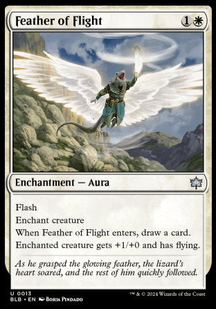 (013) Magic The Gathering Bloomburrow Single: Feather of Flight  Uncommon