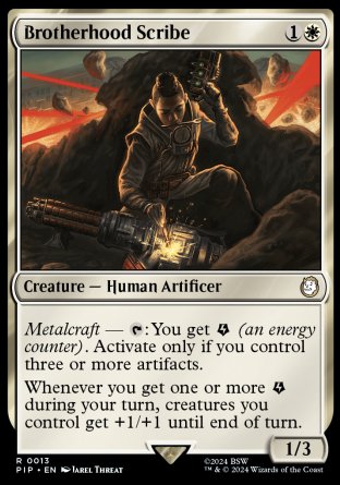 (013) Magic The Gathering Universes Beyond: Fallout Single: Brotherhood Scribe  Holo Rare