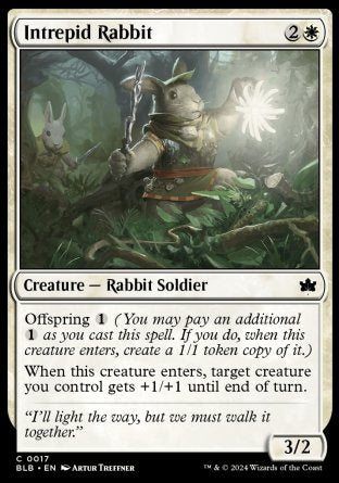 (017) Magic The Gathering Bloomburrow Single: Intrepid Rabbit  Common