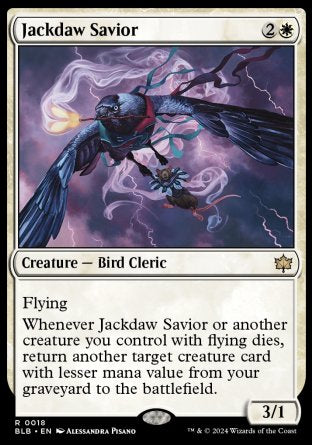 (018) Magic The Gathering Bloomburrow Single: Jackdaw Savior Holo Rare