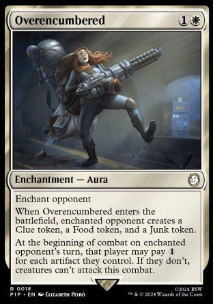 (018) Magic The Gathering Universes Beyond: Fallout Single: Overencumbered  Holo Rare