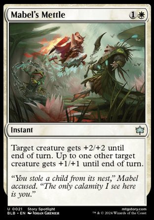 (021) Magic The Gathering Bloomburrow Single: Mabel's Mettle  Uncommon