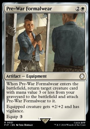 (021) Magic The Gathering Universes Beyond: Fallout Single: Pre-War Formalwear  Holo Rare