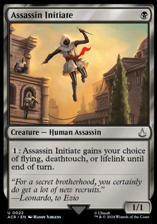 (022) Magic The Gathering Universes Beyond: Assassin's Creed Single: Assassin Initiate  Uncommon