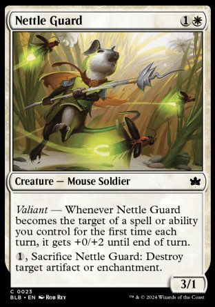 (023) Magic The Gathering Bloomburrow Single: Nettle Guard Holo Common