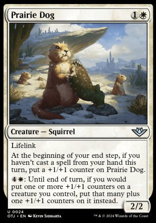 (024) Magic The Gathering Outlaws of Thunder Junction Single: Prairie Dog  Holo Uncommon