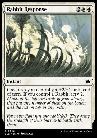 (026) Magic The Gathering Bloomburrow Single: Rabbit Response  Common