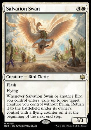 (028) Magic The Gathering Bloomburrow Single: Salvation Swan Holo Rare