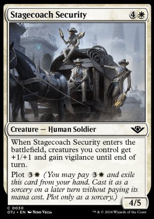 (030) Magic The Gathering Outlaws of Thunder Junction Single: Stagecoach Security  Holo Common