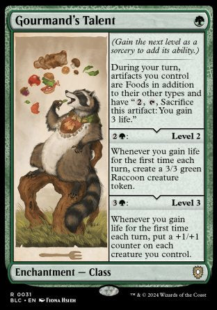 (031) Magic The Gathering Commander: Bloomburrow Single: Gourmand's Talent  Rare