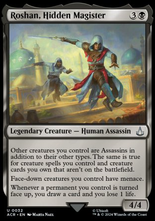 (032) Magic The Gathering Universes Beyond: Assassin's Creed Single: Roshan, Hidden Magister  Holo Uncommon