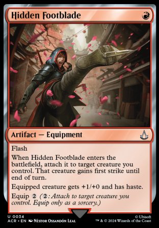 (034) Magic The Gathering Universes Beyond: Assassin's Creed Single: Hidden Footblade  Holo Uncommon