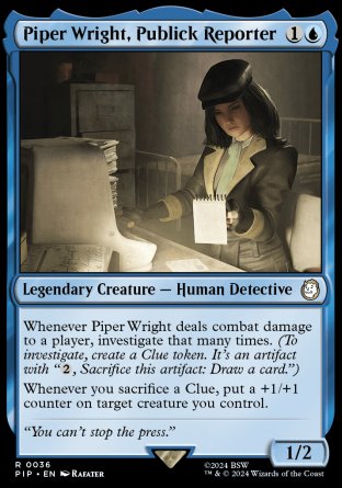 (036) Magic The Gathering Universes Beyond: Fallout Single: Piper Wright, Publick Reporter  Holo Rare