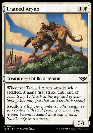 (036) Magic The Gathering Outlaws of Thunder Junction Single: Trained Arynx  Holo Common