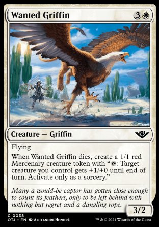 (038) Magic The Gathering Outlaws of Thunder Junction Single: Wanted Griffin  Common