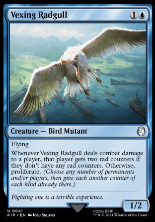 (041) Magic The Gathering Universes Beyond: Fallout Single: Vexing Radgull  Holo Uncommon