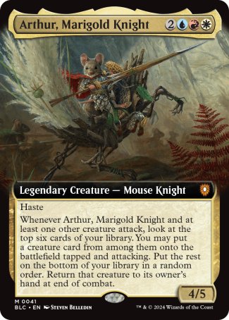 (041) Magic The Gathering Commander: Bloomburrow: Extras Single: Arthur, Marigold Knight  Mythic