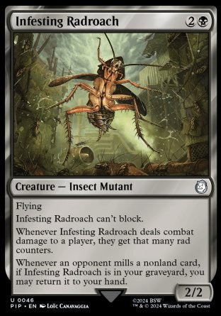 (046) Magic The Gathering Universes Beyond: Fallout Single: Infesting Radroach  Holo Uncommon