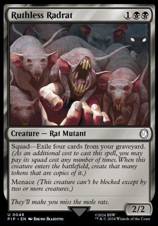 (048) Magic The Gathering Universes Beyond: Fallout Single: Ruthless Radrat  Holo Uncommon