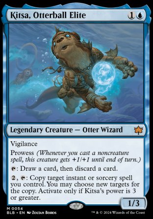 (054) Magic The Gathering Bloomburrow Single: Kitsa, Otterball Elite Holo Mythic