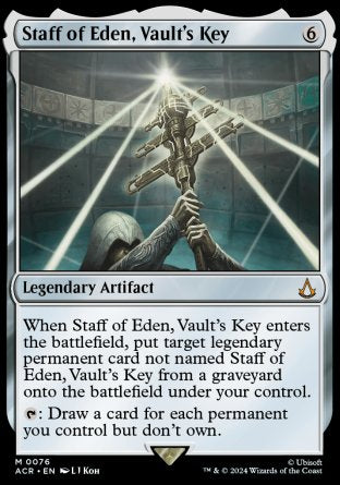 (076) Magic The Gathering Universes Beyond: Assassin's Creed Single: Staff of Eden, Vault's Key  Holo Mythic