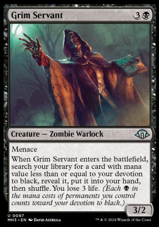 (097) Magic The Gathering Modern Horizons 3 Single: Grim Servant  Uncommon