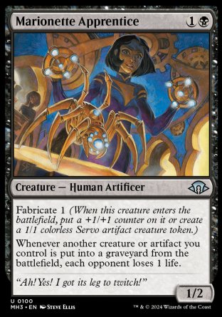 (100) Magic The Gathering Modern Horizons 3 Single: Marionette Apprentice  Uncommon