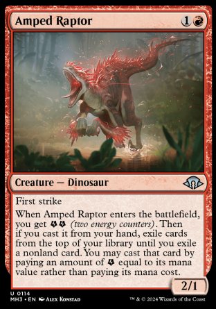 (114) Magic The Gathering Modern Horizons 3 Single: Amped Raptor  Uncommon