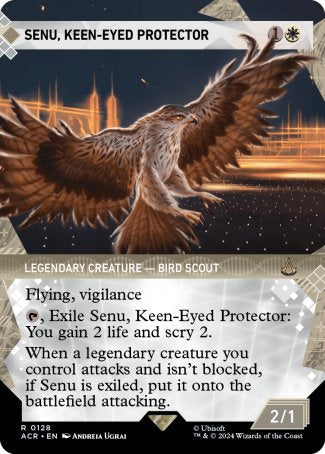 (128) Magic The Gathering Universes Beyond: Assassin's Creed: Extras Single: Senu, Keen-Eyed Protector (V.1)  Rare