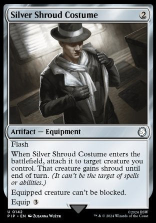 (142) Magic The Gathering Universes Beyond: Fallout Single: Silver Shroud Costume  Holo Uncommon