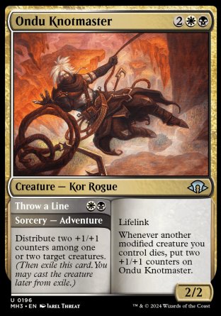 (196) Magic The Gathering Modern Horizons 3 Single: Ondu Knotmaster // Throw a Line  Uncommon