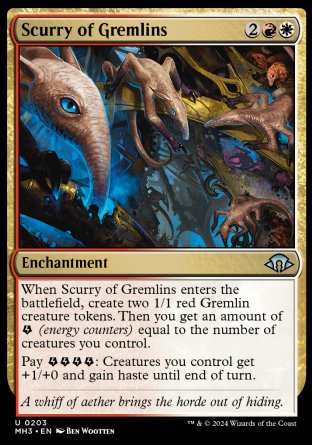 (203) Magic The Gathering Modern Horizons 3 Single: Scurry of Gremlins  Uncommon