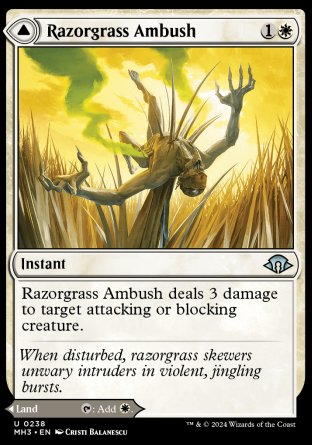 (238) Magic The Gathering Modern Horizons 3 Single: Razorgrass Ambush // Razorgrass Field  Uncommon