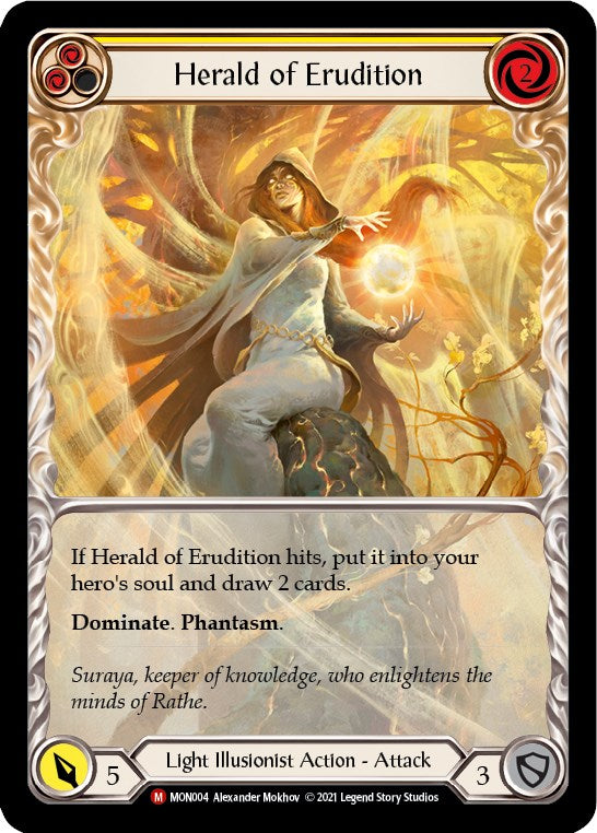 (MON004) Flesh & Blood TCG Monarch - First Single: Herald of Erudition (Extended Art Rainbow Foil)  Majestic