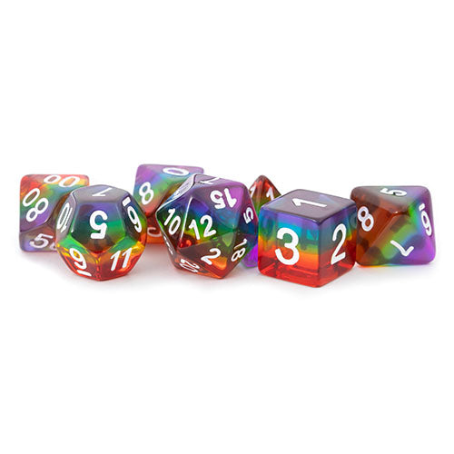 Fanroll - 16mm Resin Poly Dice Set - Translucent Rainbow