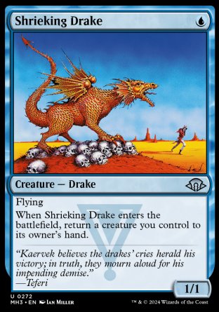 (272) Magic The Gathering Modern Horizons 3 Single: Shrieking Drake  Holo Uncommon