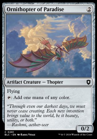 (281) Magic The Gathering Commander: Bloomburrow Single: Ornithopter of Paradise  Common